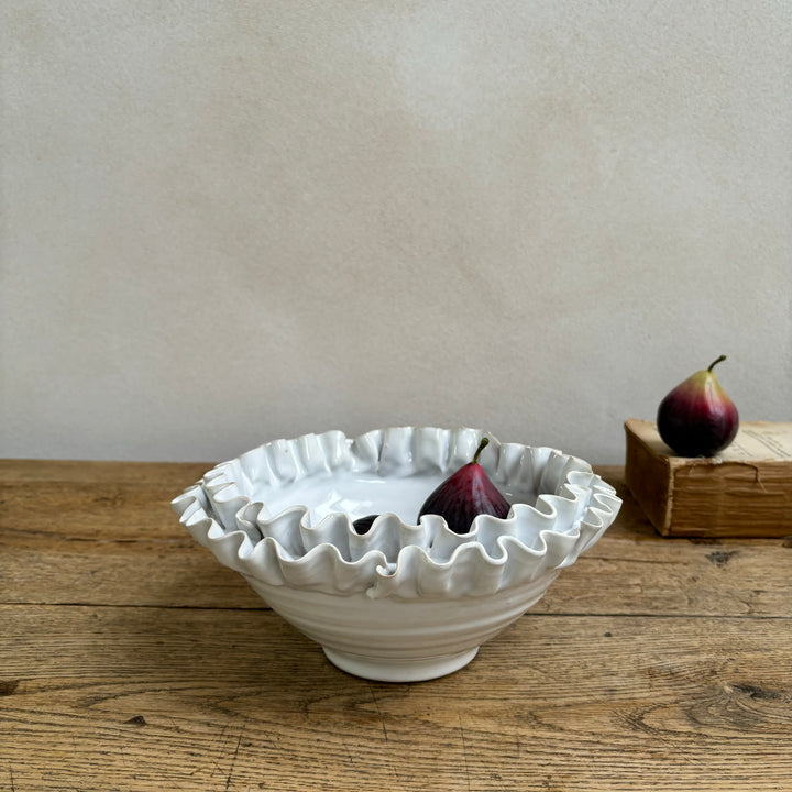 White Ceramic Frill Bowl