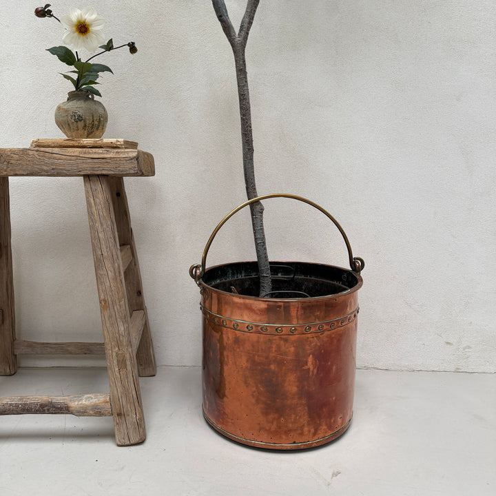 Antique Copper & Brass Riveted Planter
