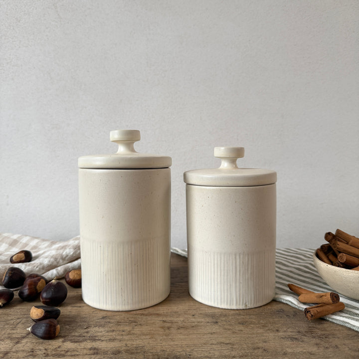 Cream Stoneware Storage Jar with Airtight Lid | Paloma
