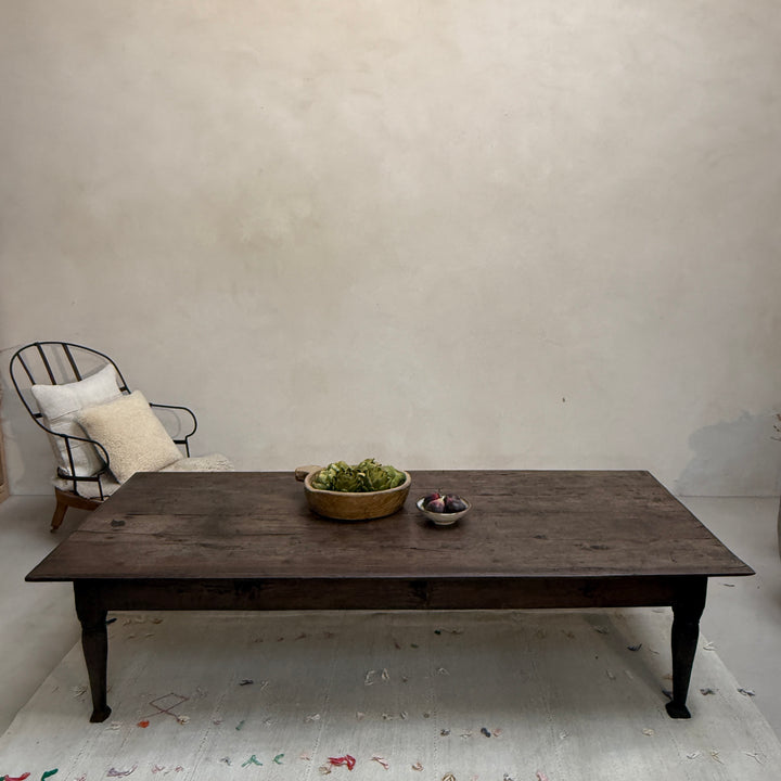 Extra large dark antique oak coffee table