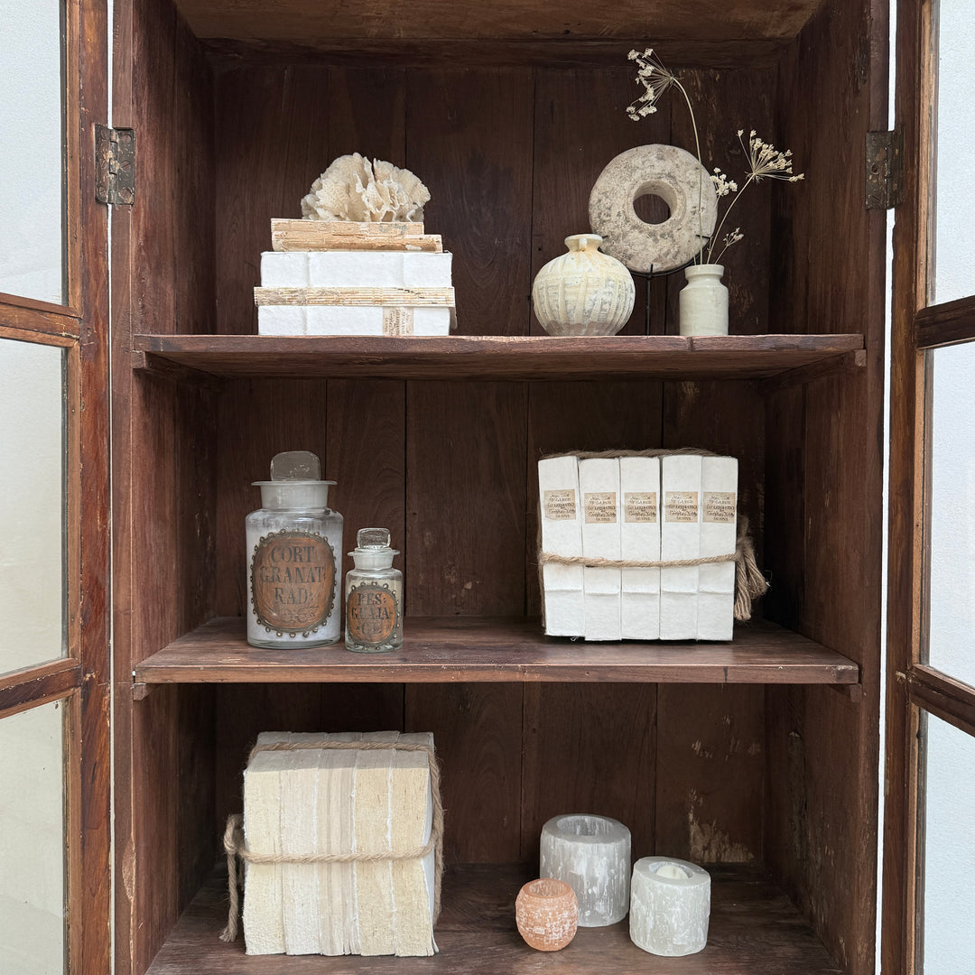 Antique Slender glazed cupboard Hendricks