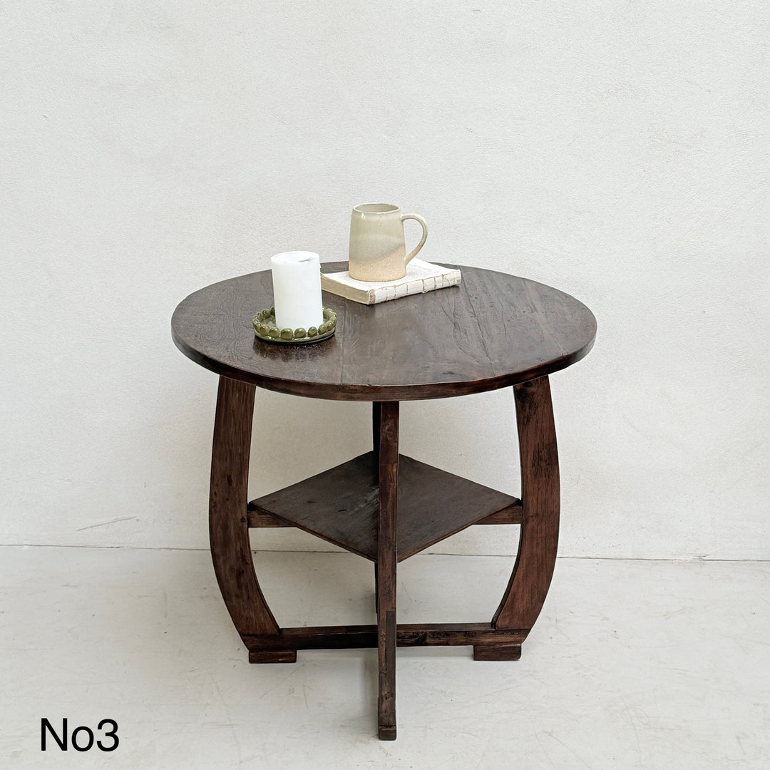 Antique Art Deco Round Side Tables