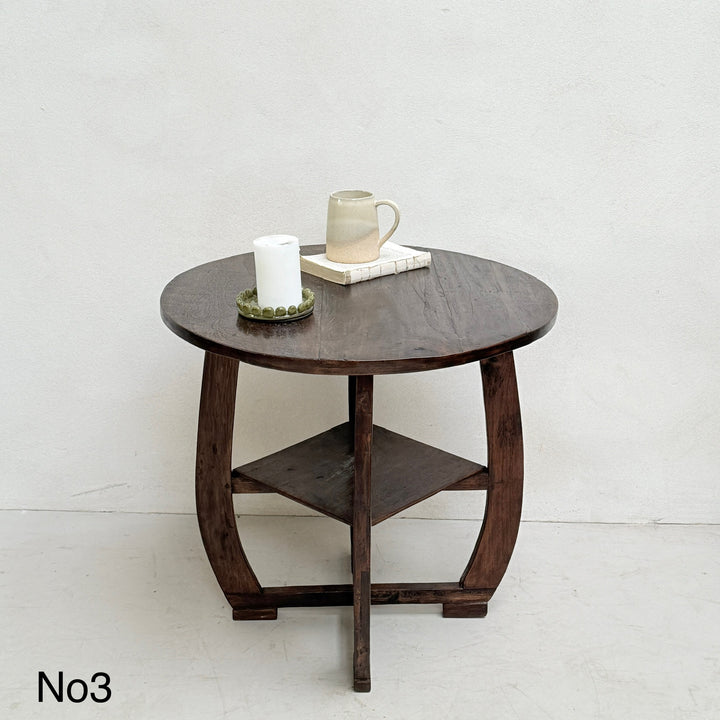 Antique Art Deco Round Side Tables