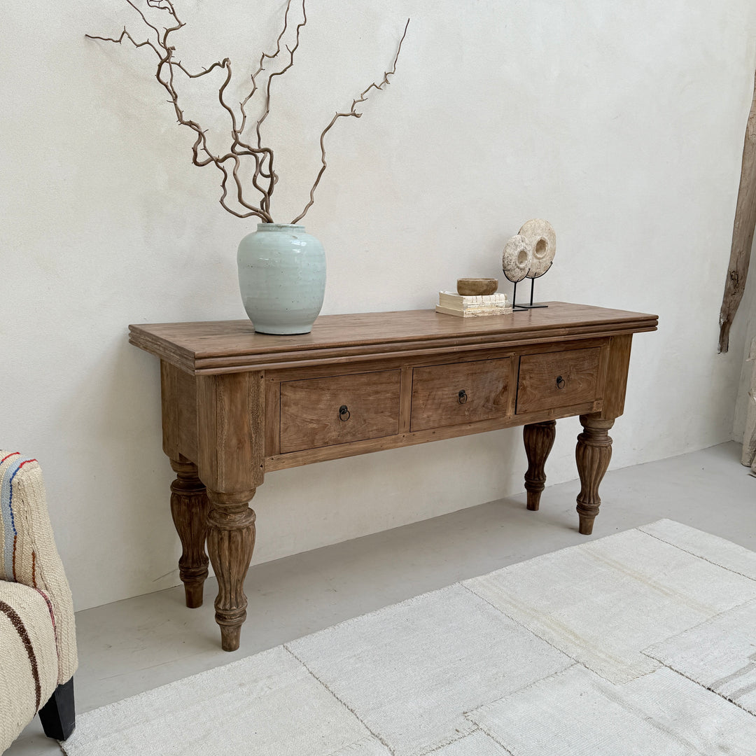 Reclaimed dark wood entrance hall table