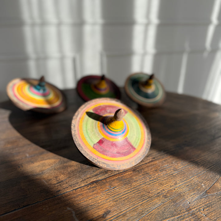 Antique colourful spinning top