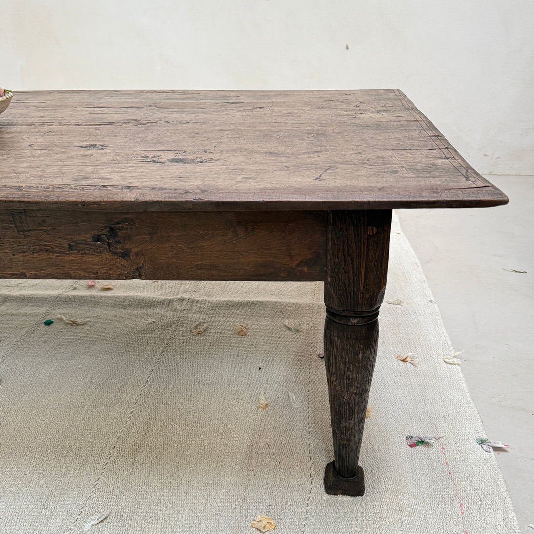 Extra large dark antique oak coffee table