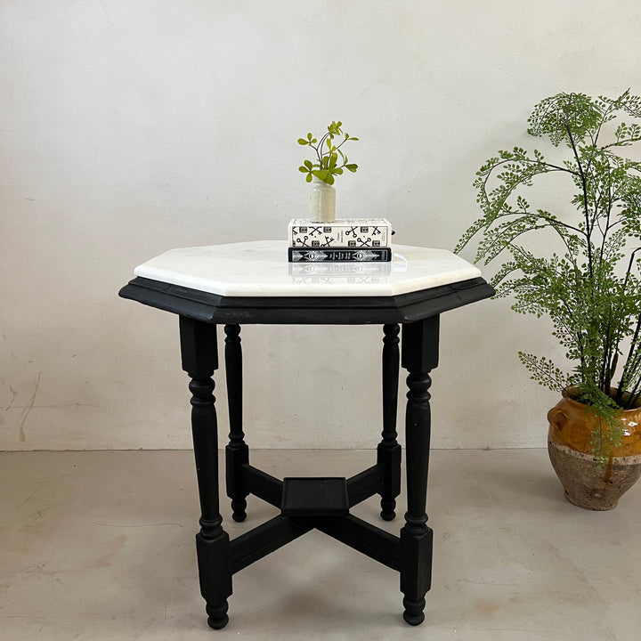 Antique Hexagonal Marble Top Side Table | Balvaird
