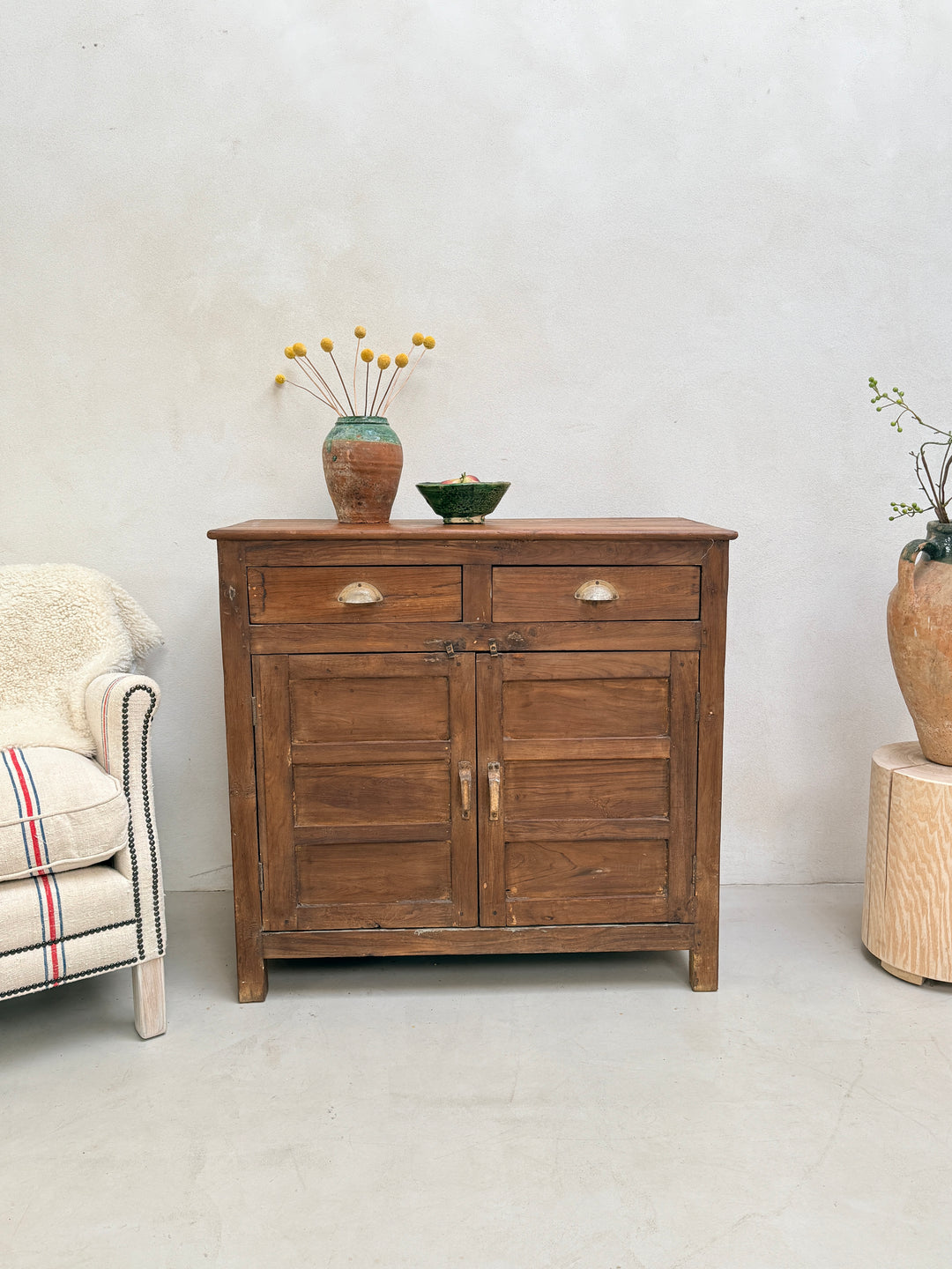 Small Antique Dark Wood Cupboard | Miles