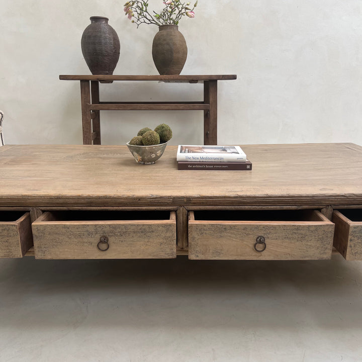 Antique Extra Large Coffee table with drawers | Matilda