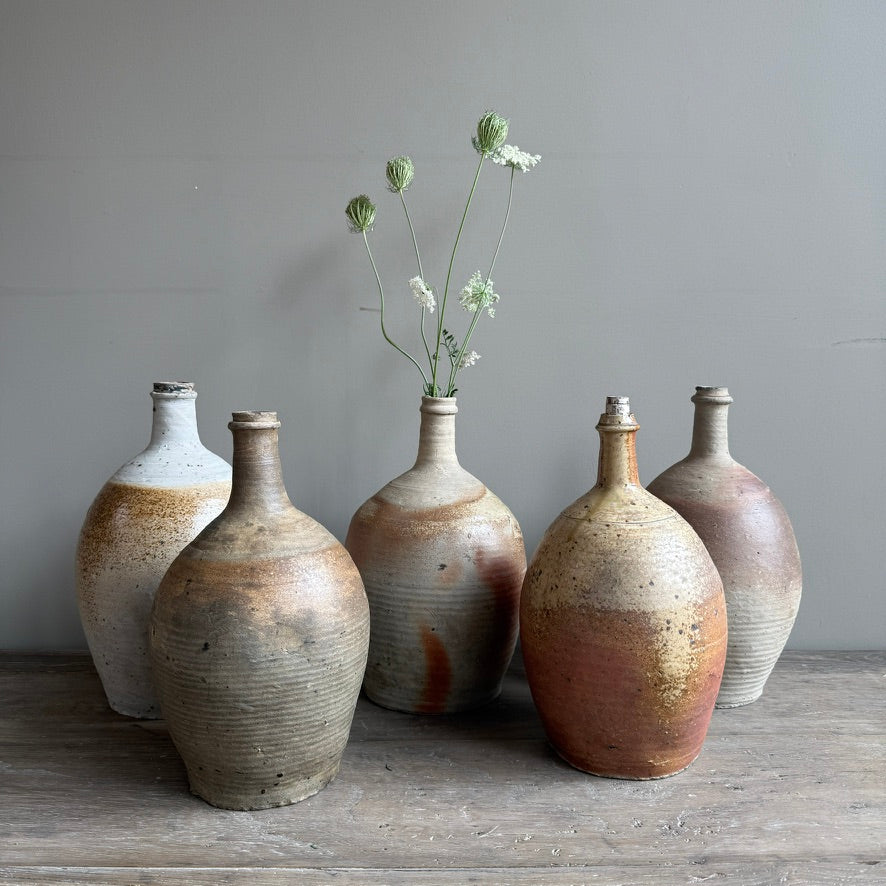 Antique French Provincial Stoneware Storage Bottle