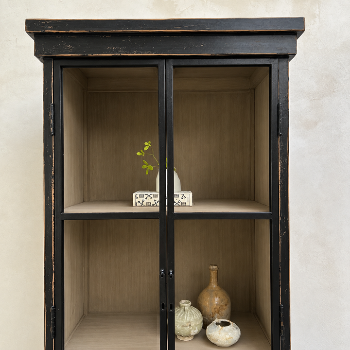 Glass Glazed Black Cabinet | Cookham
