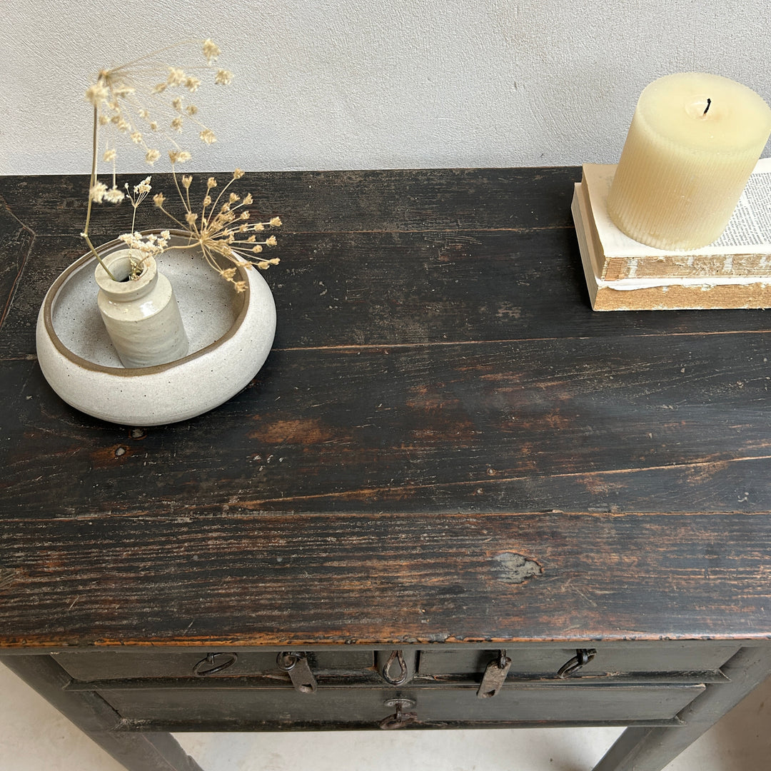 Small Antique Black Console Table | Shere