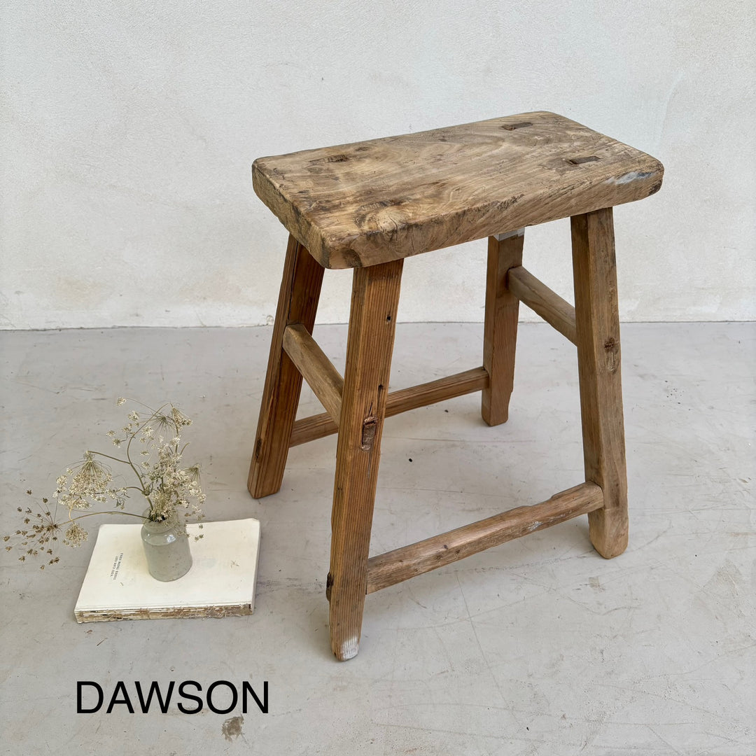 Rustic Wood Antique Stool (select from photo)