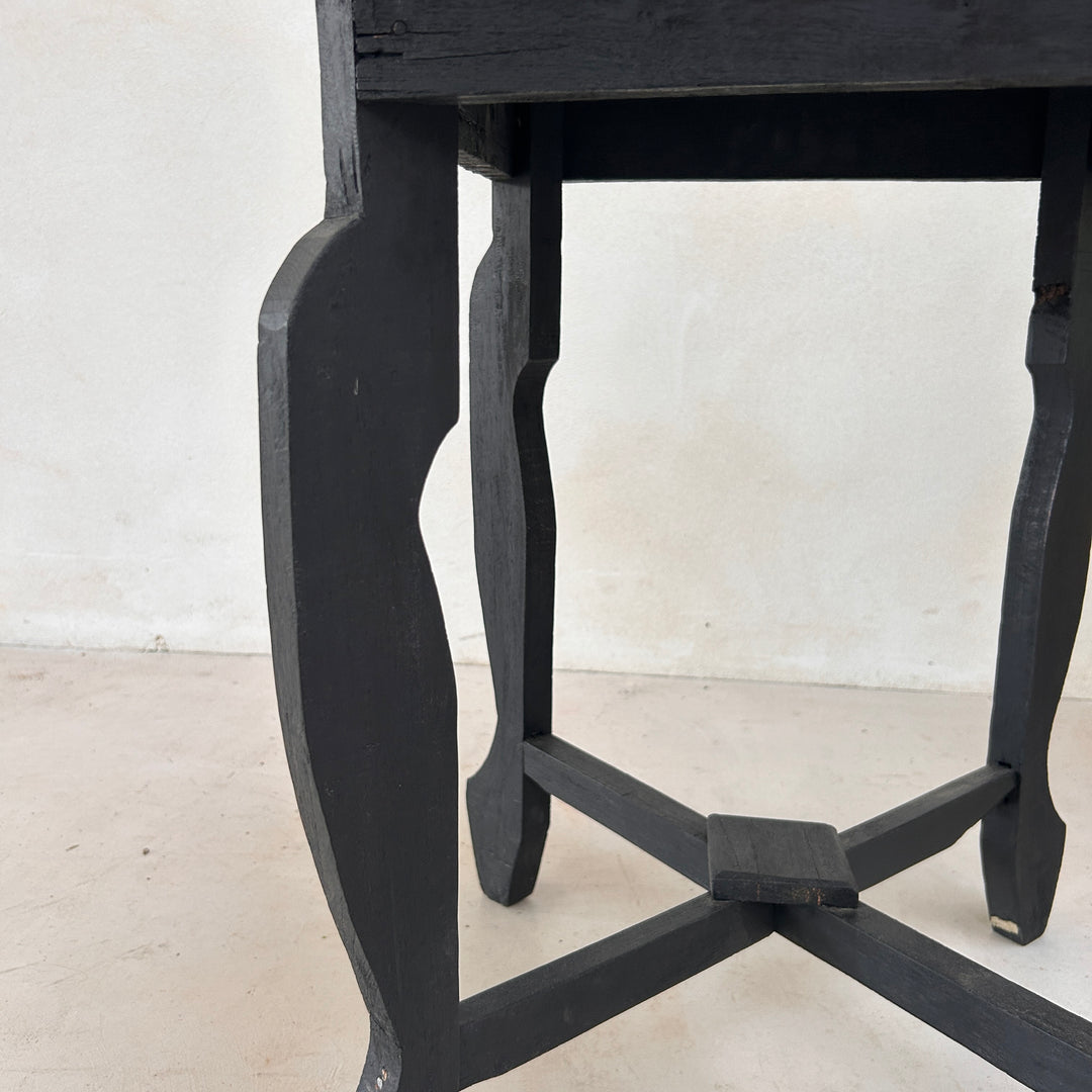 Vintage Polished Marble Top Square Side Table | Alnwick