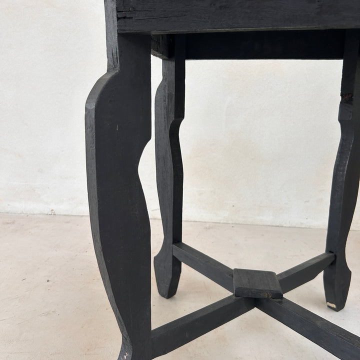 Vintage Polished Marble Top Square Side Table | Alnwick