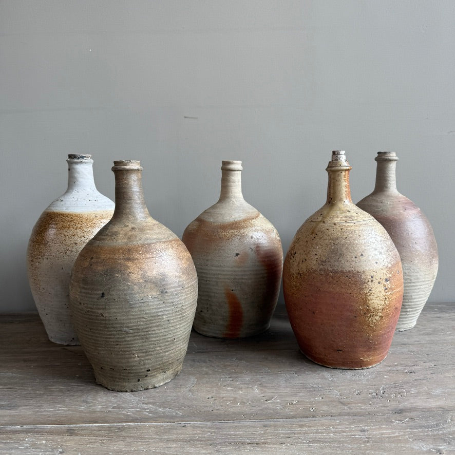 Antique French Provincial Stoneware Storage Bottle