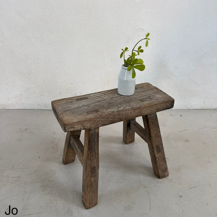 Antique rustic wood footstool (Select from photo)