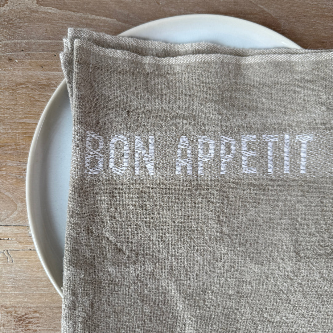 Bon Appetit Napkin Natural & White