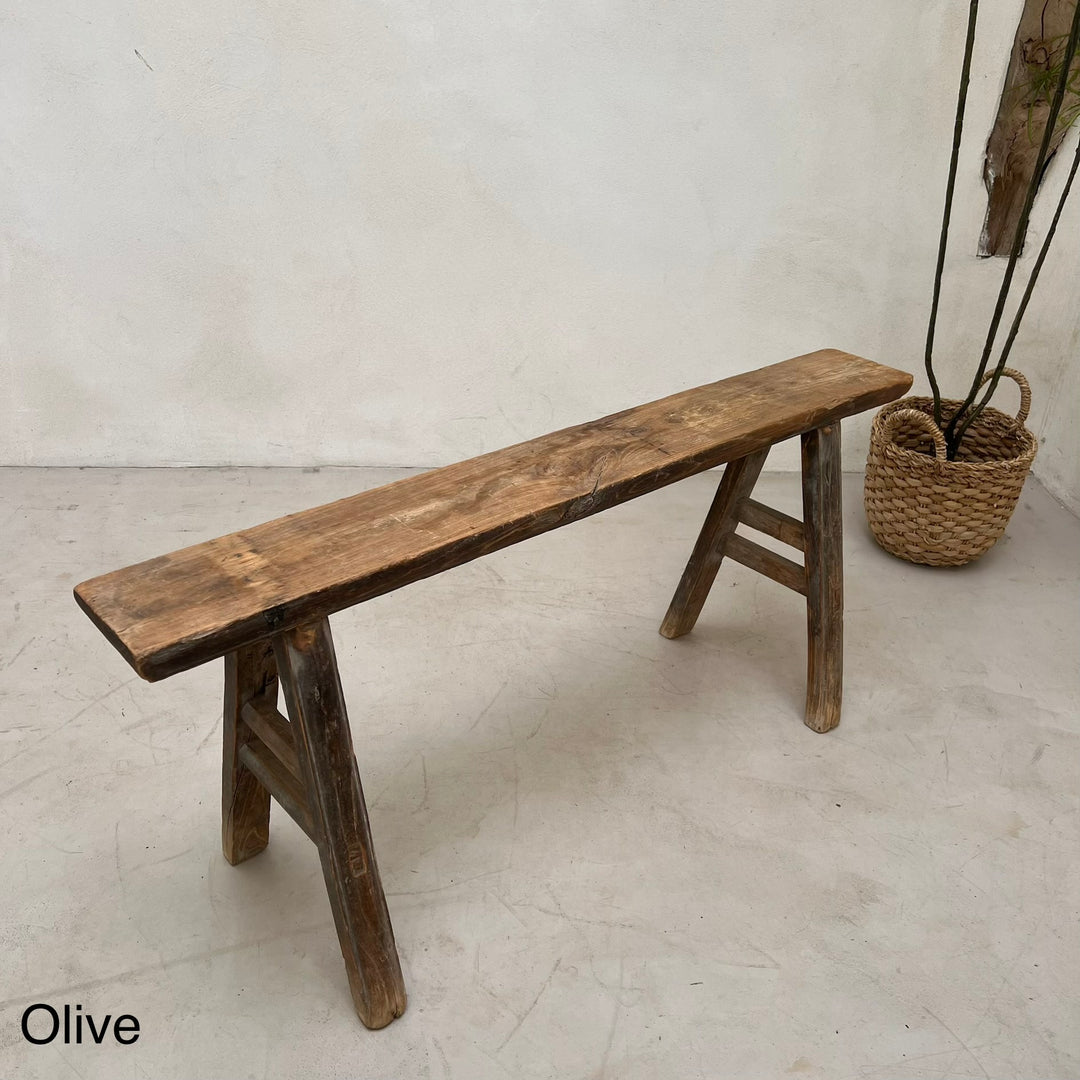 Antique Rustic Wooden Bench