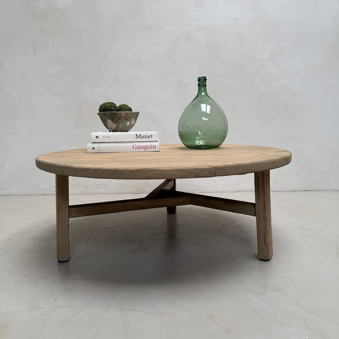 Reclaimed round rustic coffee table | Nuffield