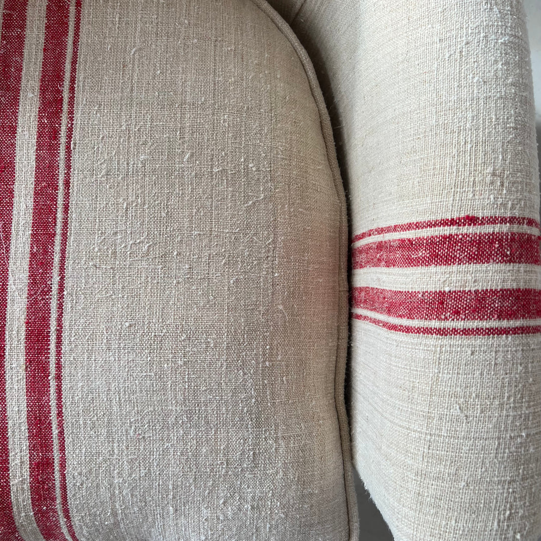 French Grain Sack Linen Armchair No:1