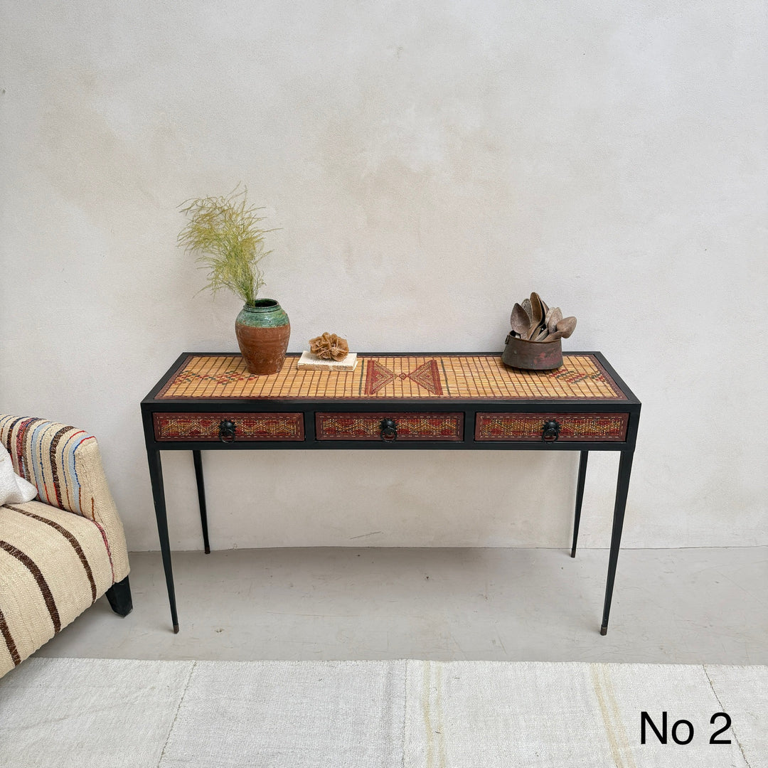 Handcrafted Nomadic Patterned Metal Console | Medium