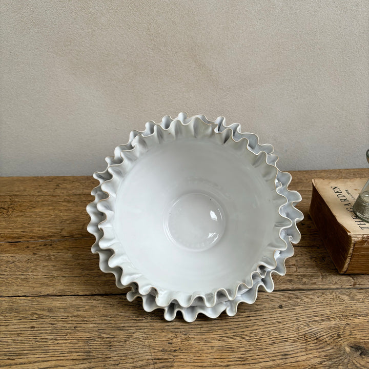 White Ceramic Frill Bowl