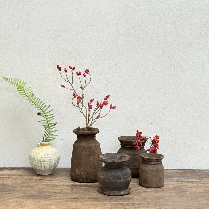 Dark Wooden Nepali Pots