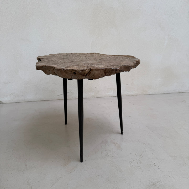 Ancient burr elm side table | Octavia