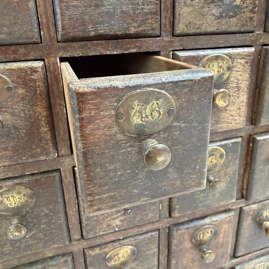 Antique Oak Multi-drawer From French Railway Office