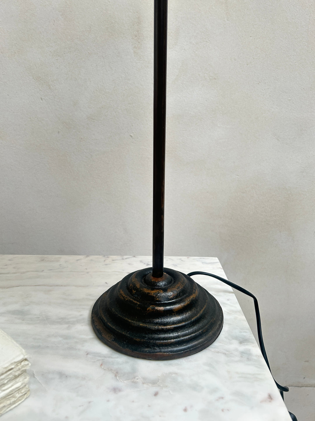 Classic Bronze Table Lamp | Pleated Silk Shade