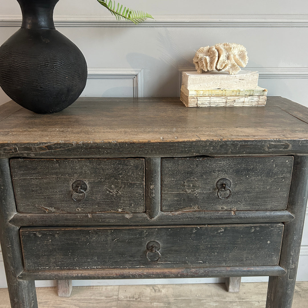 Small Antique Dark Wood Console Table | Farnham