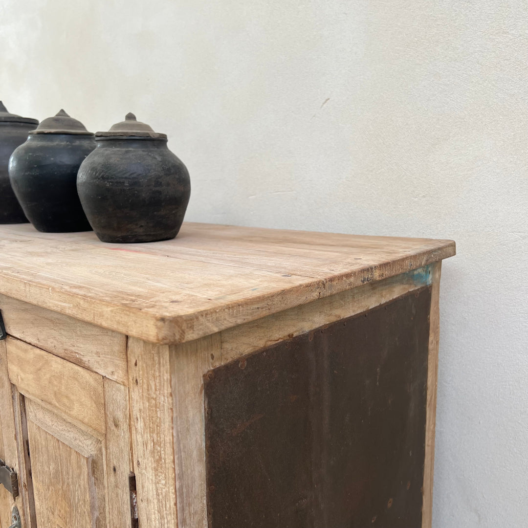 Small Rustic Vintage Sideboard with Metal Panels | Avani