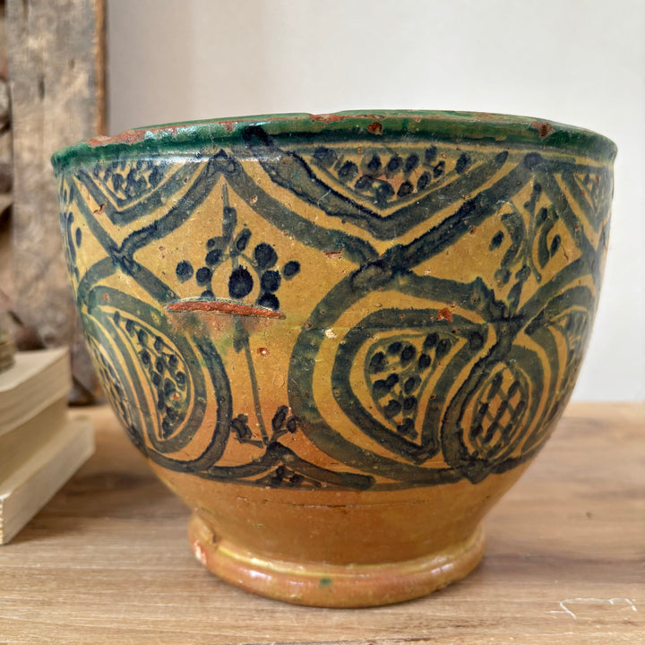 Antique Moroccan Safi Jubbaha Bowl | Saba