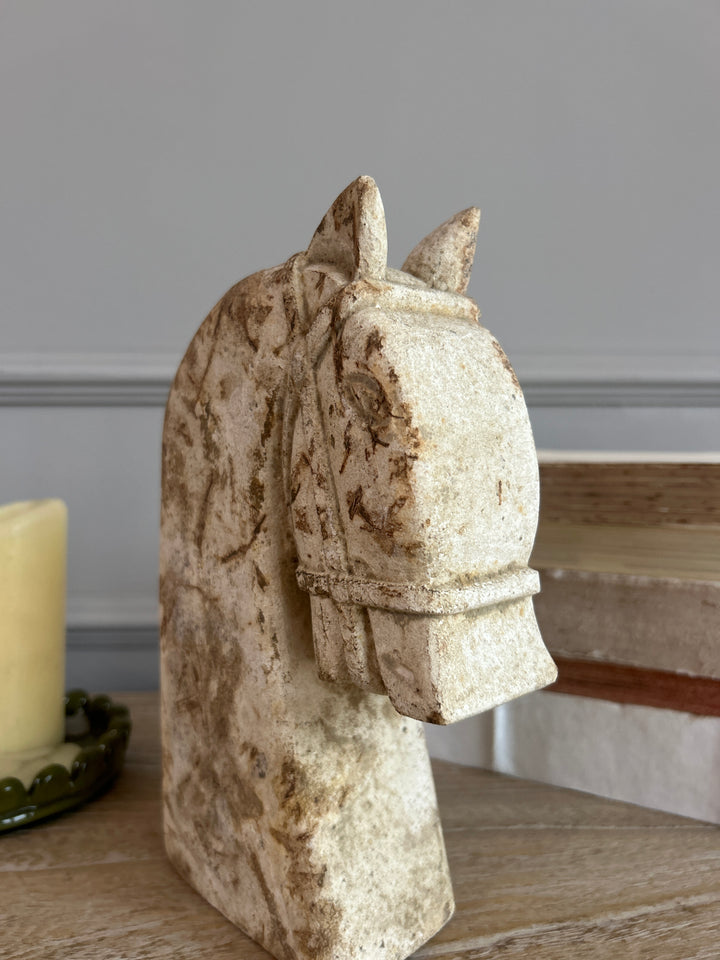 Rustic Sandstone Horse Head Statue