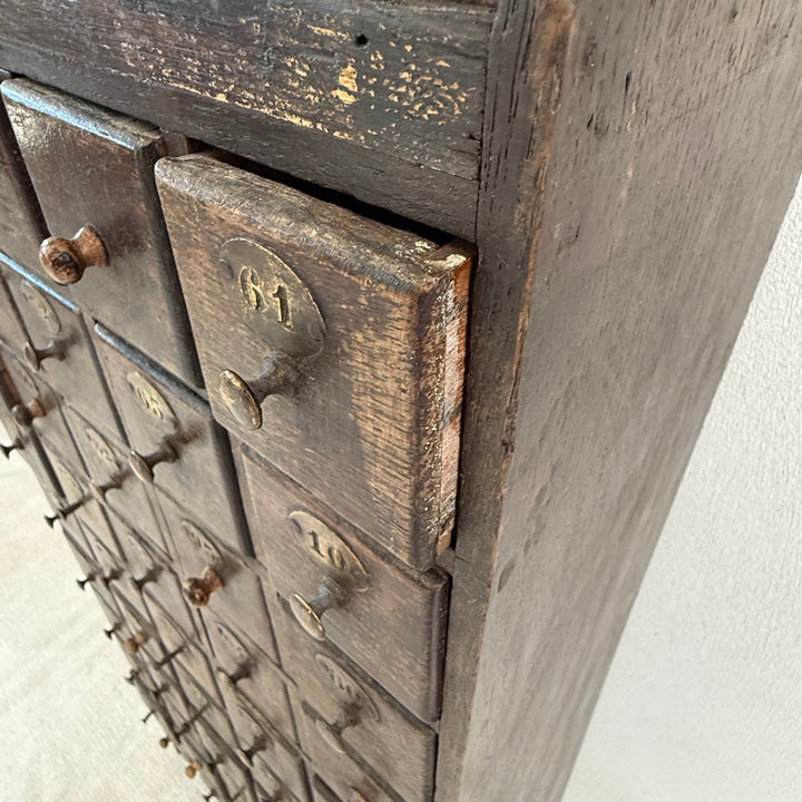 Antique Oak Multi-drawer From French Railway Office