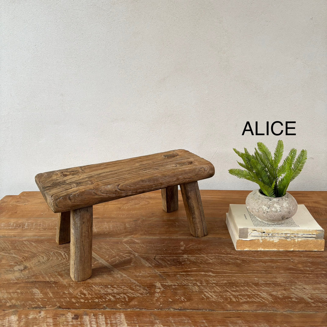 Antique rustic wood footstool (Select from photo)