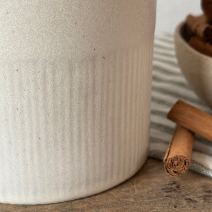 Cream Stoneware Storage Jar with Airtight Lid | Paloma
