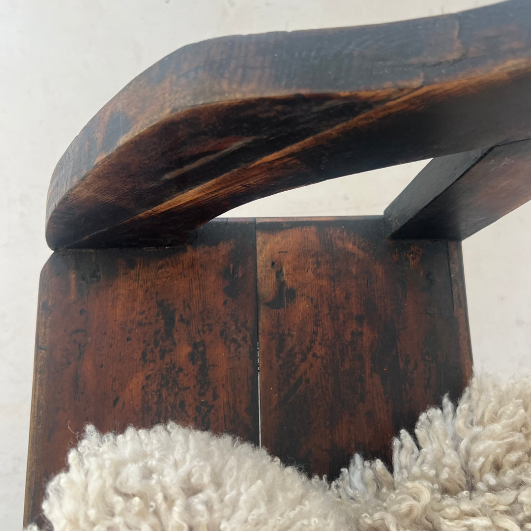 Vintage Dark Pine Church Bench | Ophelia