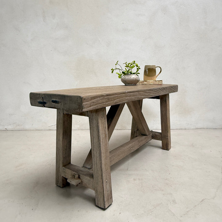 Reclaimed Rustic Elm Bench | Cambridge