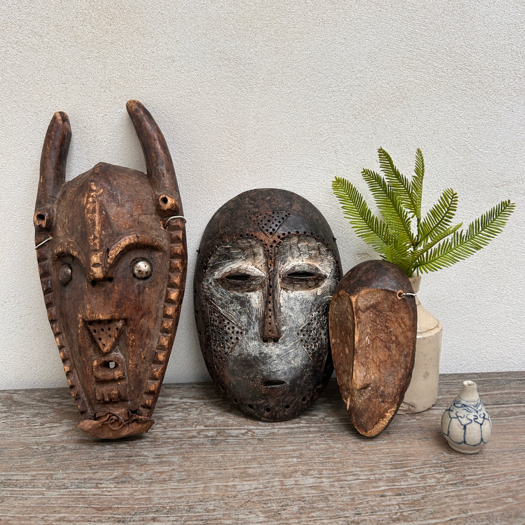 Antique West African tribal masks