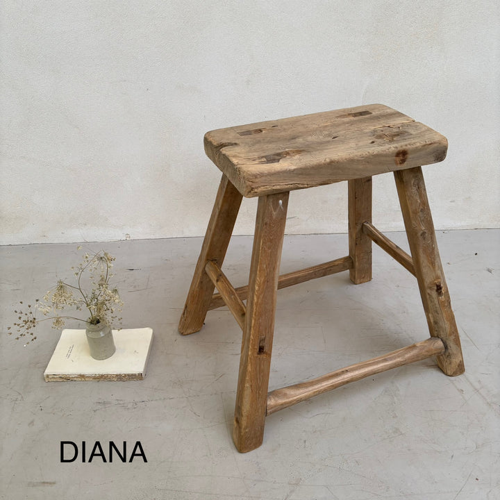 Rustic Wood Antique Stool (select from photo)