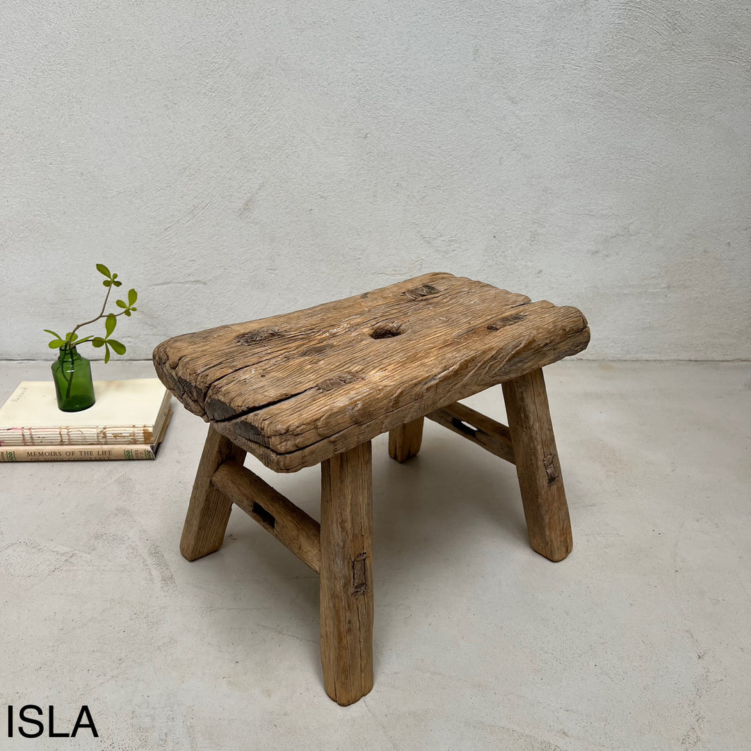 Antique rustic wood footstool (Select from photo)