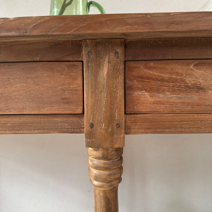 Reclaimed Dark Wood Console Table With Drawers | George