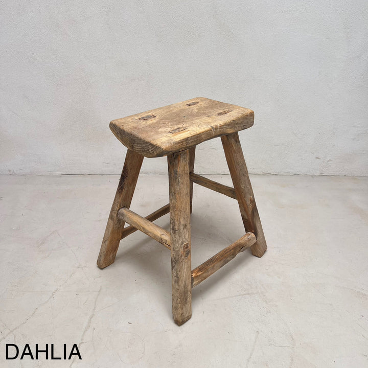 Rustic Wood Antique Stool (select from photo)