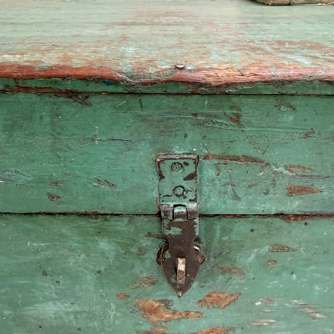 Antique Turquoise Painted Blanket Box | Compton