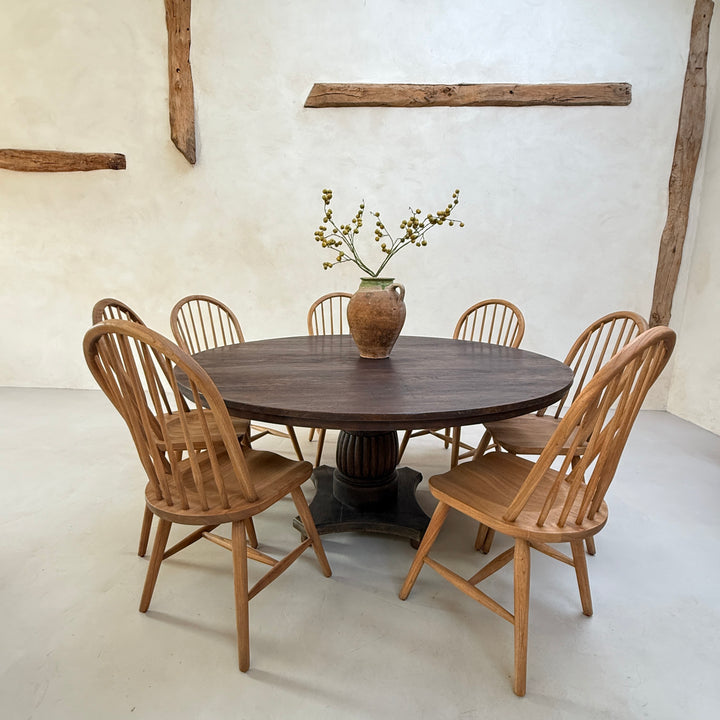 Large Antique Round Dining Table Margaret