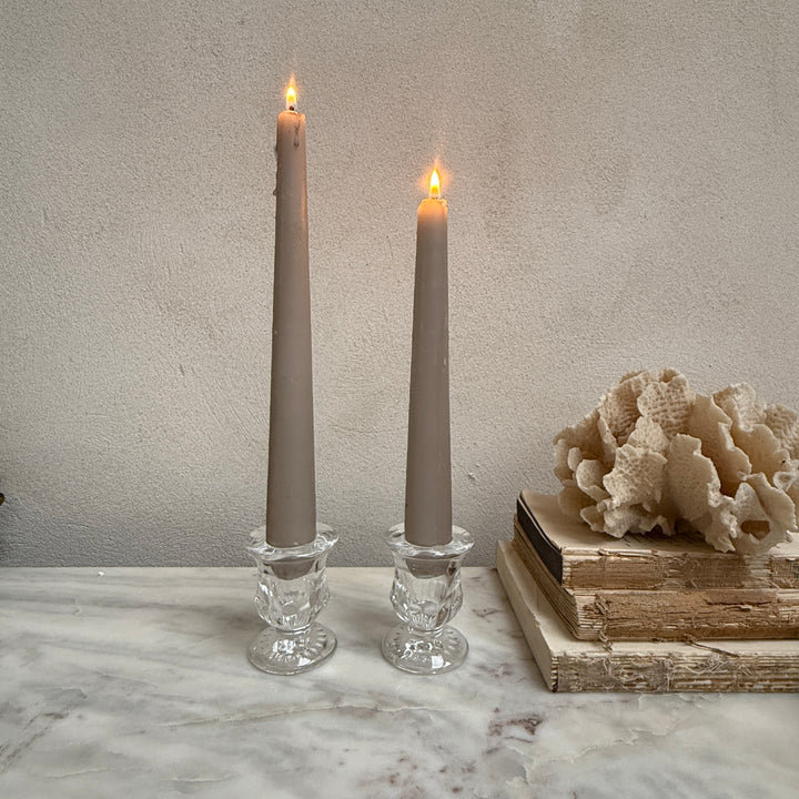 Small glass dinner candle holder
