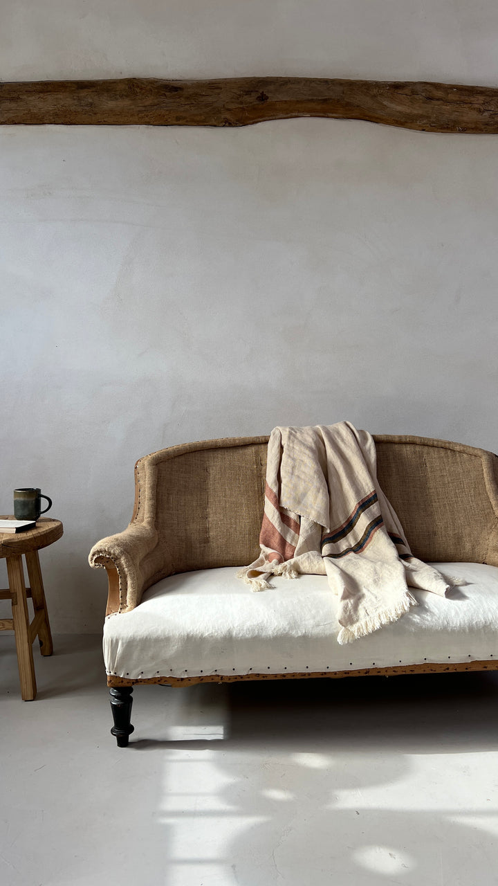 Woven linen striped throw Harlan