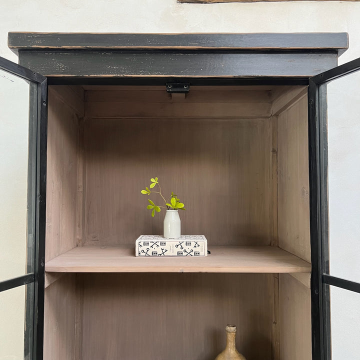 Glass Glazed Black Cabinet | Cookham
